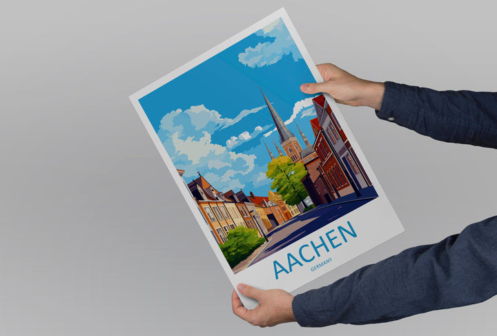 Aachen Travel Print Wall Art Aachen Wall Hanging Home Décor Aachen Gift Art Lovers Germany Art Lover Gift Aachen Art Travel Gift