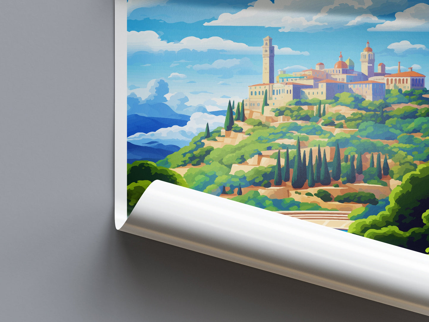 Montjuïc Travel Print Wall Art Montjuïc Wall Hanging Home Décor Montjuïc Gift Art Lovers Spain Art Lover Gift Montjuïc Print Spain