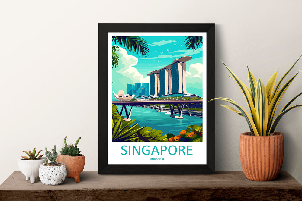 Marina Bay Sands Travel Print Wall Art Marina Bay Sands Wall Hanging Home Decoration Marina Bay Sands Gift Art Lovers Wall Art Singapore