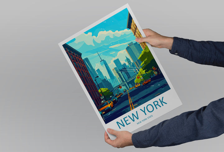 New York Travel Print Wall Art New York Wall Hanging Home Décor New York Gift Art Lovers New York State Art Gift Lover Print