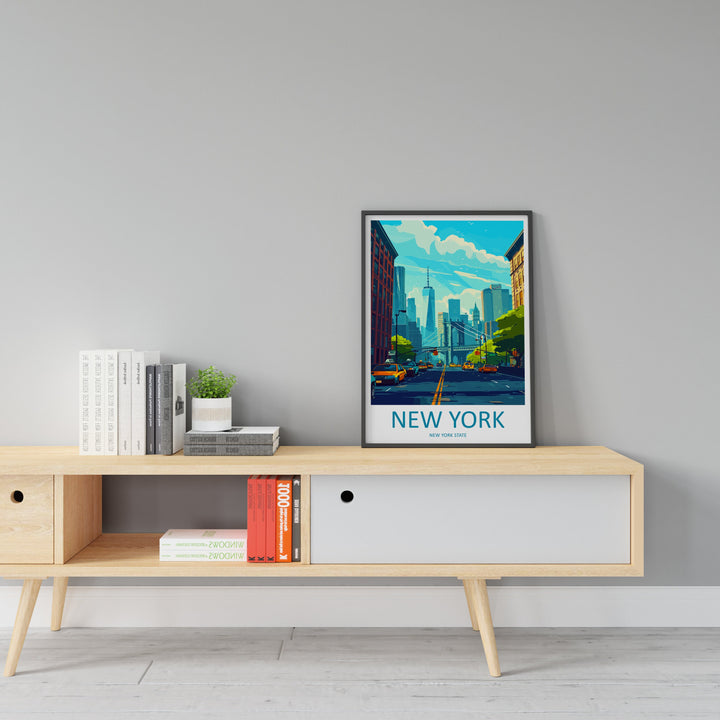 New York Travel Print Wall Art New York Wall Hanging Home Décor New York Gift Art Lovers New York State Art Gift Lover Print