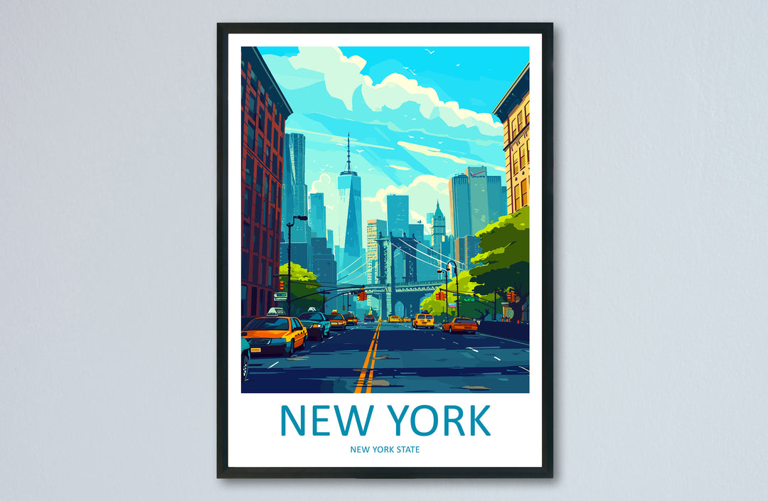 New York Travel Print Wall Art New York Wall Hanging Home Décor New York Gift Art Lovers New York State Art Gift Lover Print