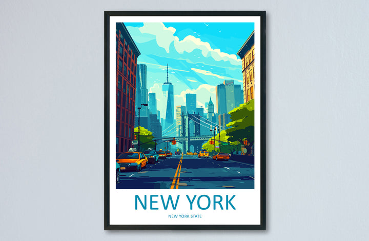New York Travel Print Wall Art New York Wall Hanging Home Décor New York Gift Art Lovers New York State Art Gift Lover Print