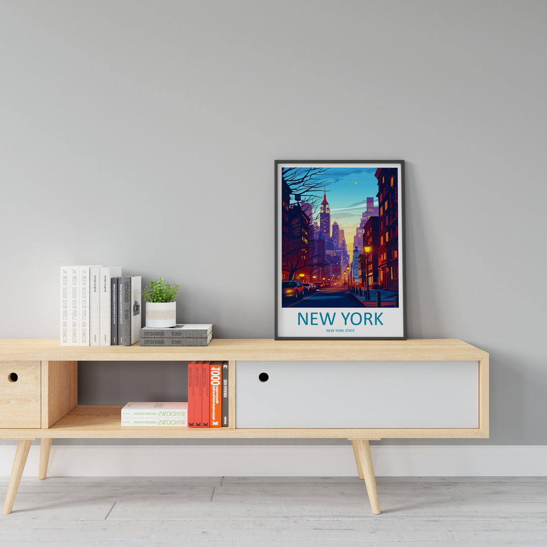 New York Travel Print Wall Art New York Wall Hanging Home Décor New York Gift Art Lovers New York State Art Gift Lover Print