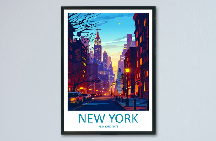 New York Travel Print Wall Art New York Wall Hanging Home Décor New York Gift Art Lovers New York State Art Gift Lover Print