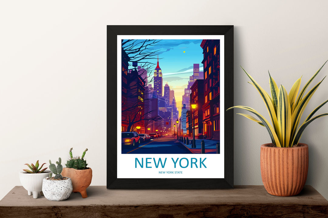 New York Travel Print Wall Art New York Wall Hanging Home Décor New York Gift Art Lovers New York State Art Gift Lover Print