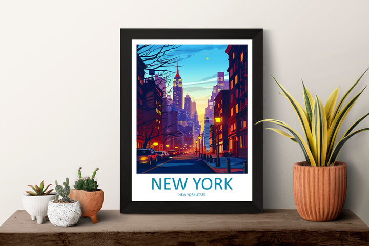 New York Travel Print Wall Art New York Wall Hanging Home Décor New York Gift Art Lovers New York State Art Gift Lover Print