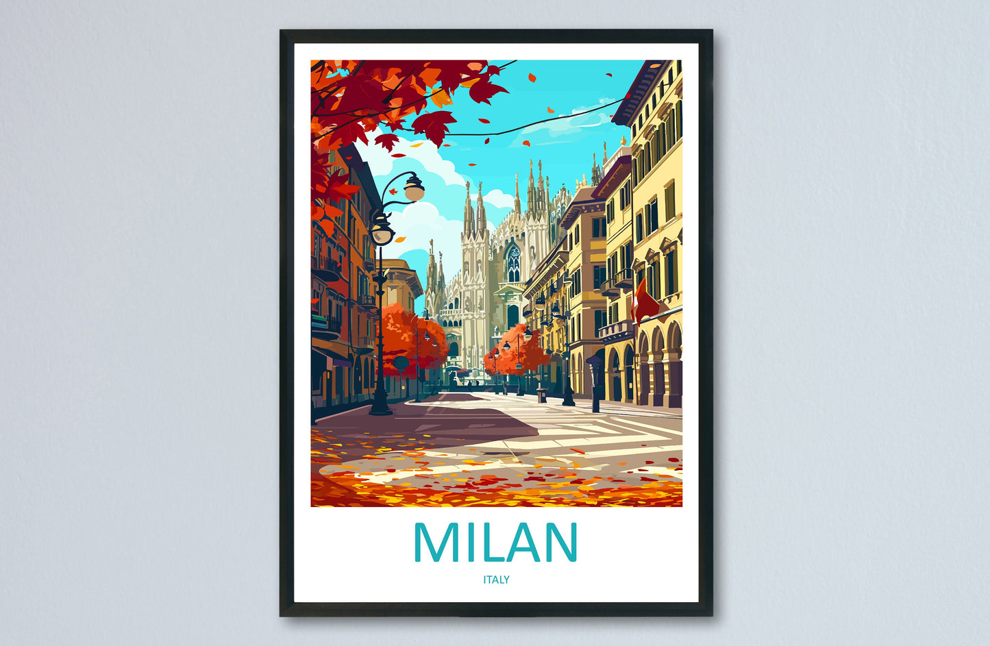 Milan Travel Print Wall Art Milan Wall Hanging Home Décor Milan Gift Art Lovers Spain Art Lover Gift Milan Wall Décor Ibiza Spain Print