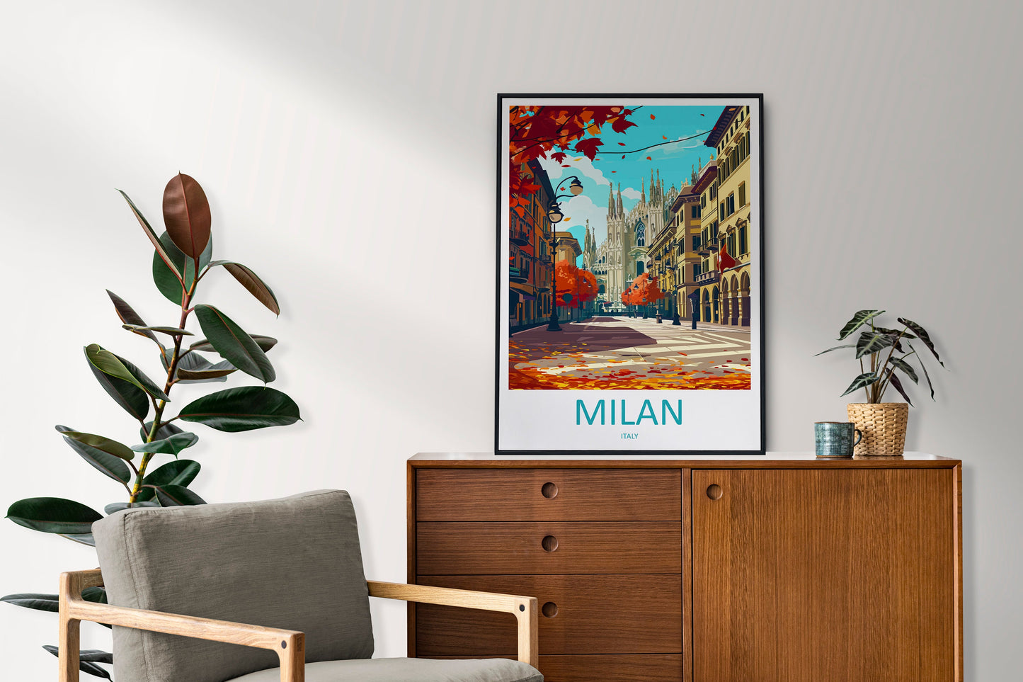 Milan Travel Print Wall Art Milan Wall Hanging Home Décor Milan Gift Art Lovers Spain Art Lover Gift Milan Wall Décor Ibiza Spain Print