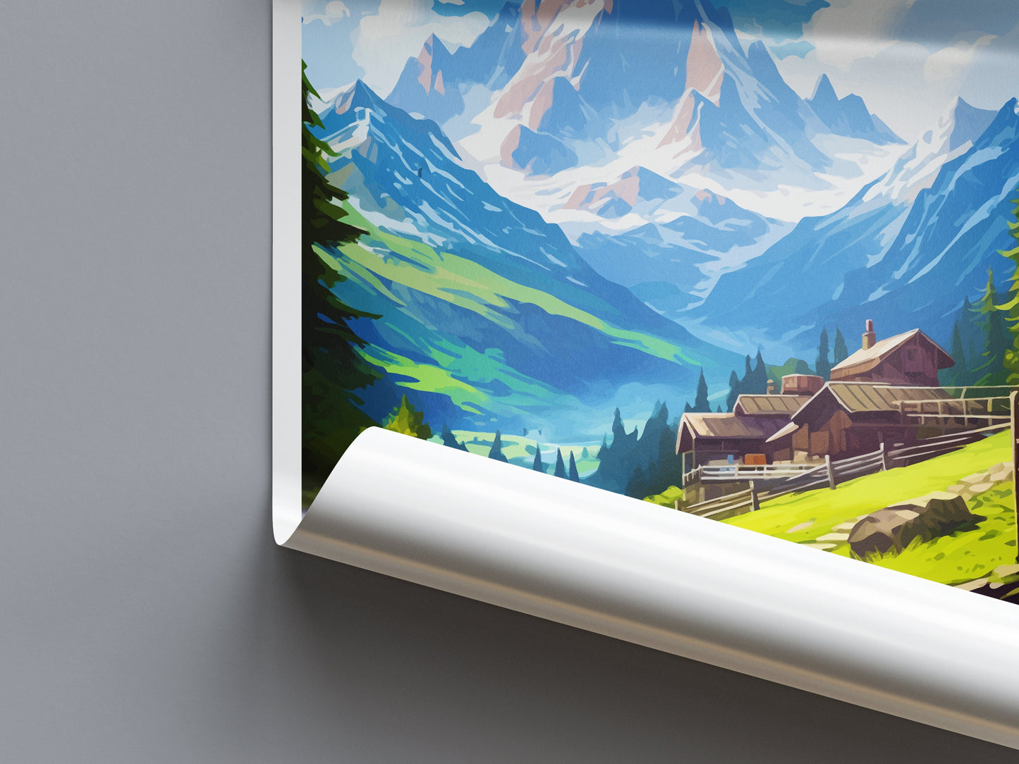 French Alps Travel Print Wall Art French Alps Wall Hanging Home Décor French Alps Gift Art Lovers France Art French Alps Art