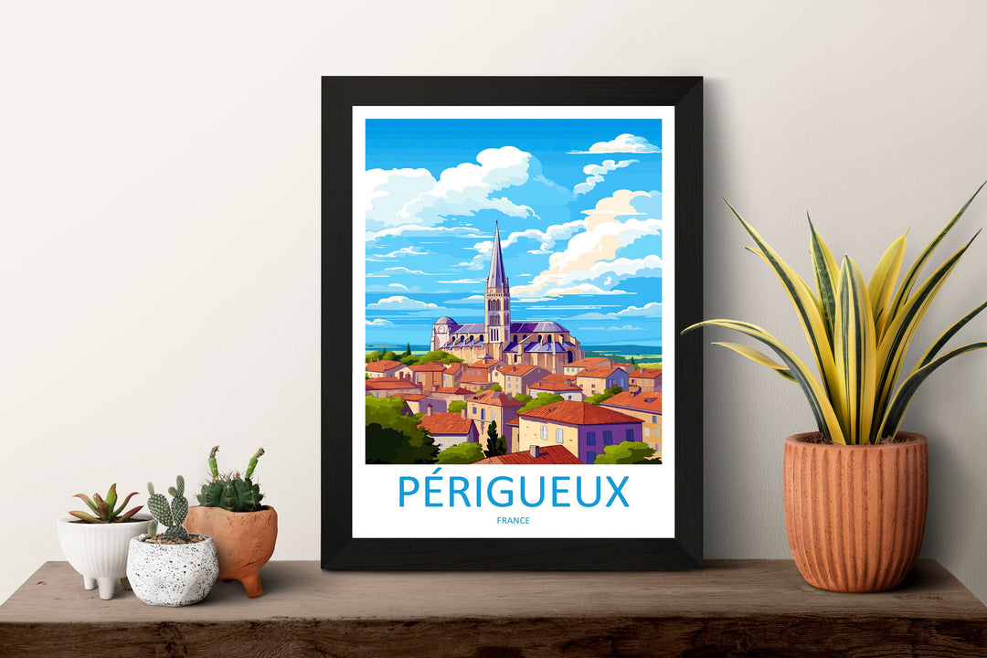 Périgueux Travel Print Wall Art Périgueux Wall Hanging Home Décor Périgueux Gift Art Lovers France Art Lover Gift Périgueux Print