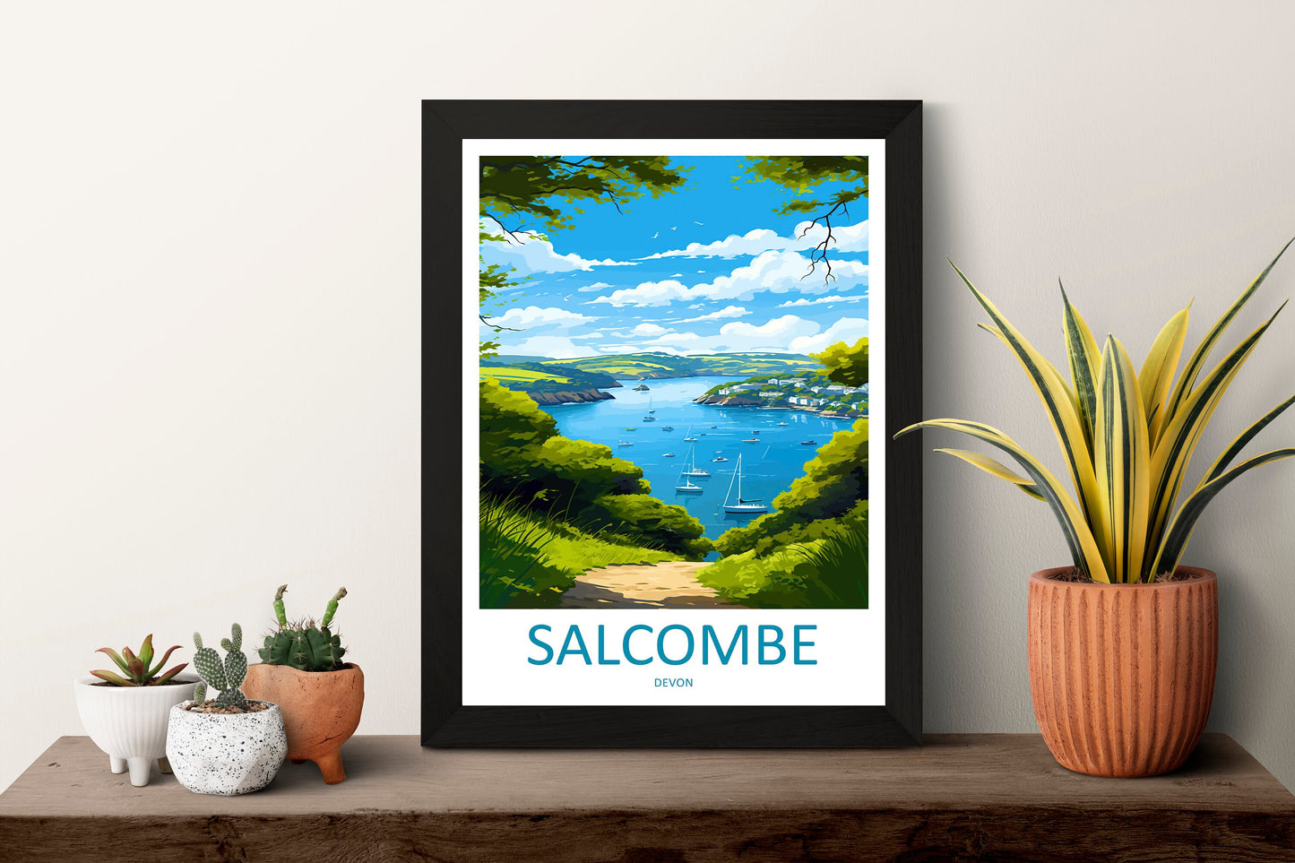 Salcombe Travel Print Wall Art Salcombe Wall Hanging Home Décor Salcombe Gift Art Lovers England Art Lover Gift Salcombe Art Poster