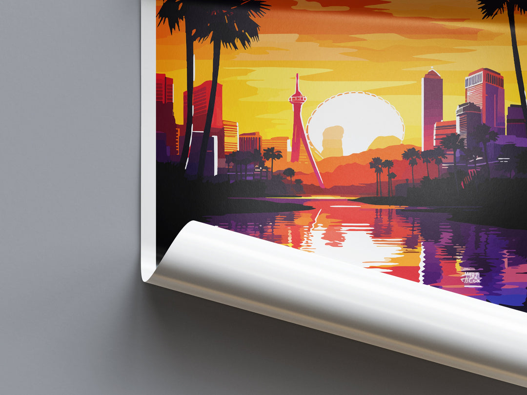 Las Vegas Travel Print Wall Art Las Vegas Wall Hanging Home Décor Las Vegas Gift Art Lovers Nevada Art Lover Gift Las Vegas Wall Décor