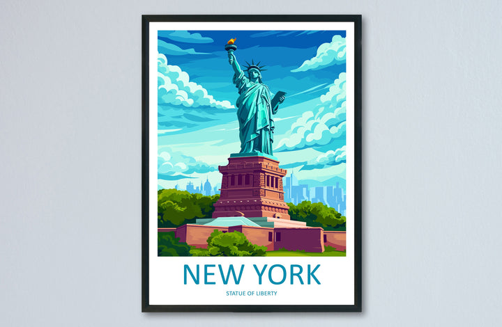 New York Travel Print Wall Art New York Wall Hanging Home Décor New York Gift Art Lovers New York State Art Gift Lover Statue Of Liberty