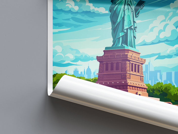 New York Travel Print Wall Art New York Wall Hanging Home Décor New York Gift Art Lovers New York State Art Gift Lover Statue Of Liberty