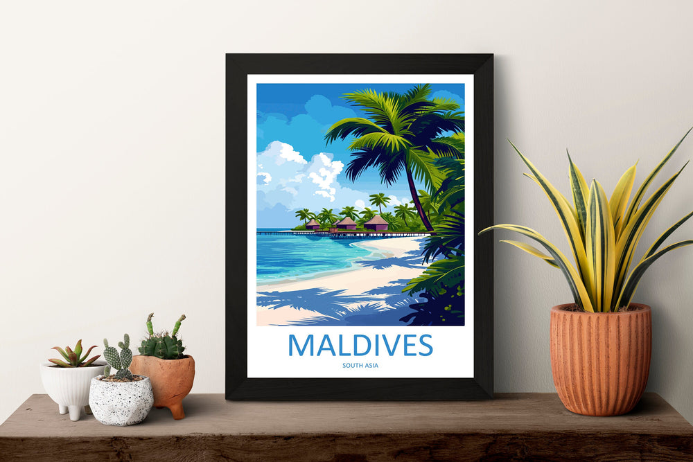 Maldives Travel Print Wall Art Maldives Wall Hanging Home Décor Maldives Gift Art Lovers Wall Art South Aisa Travel Print