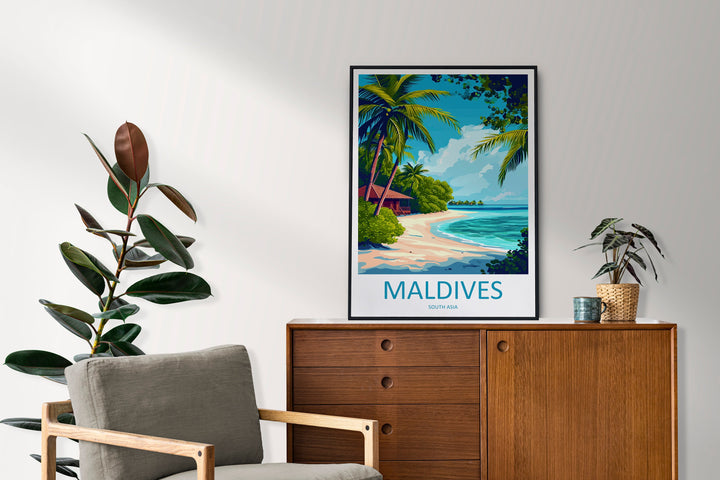 Maldives Travel Print Wall Art Maldives Wall Hanging Home Décor Maldives Gift Art Lovers Wall Art South Aisa Travel Print