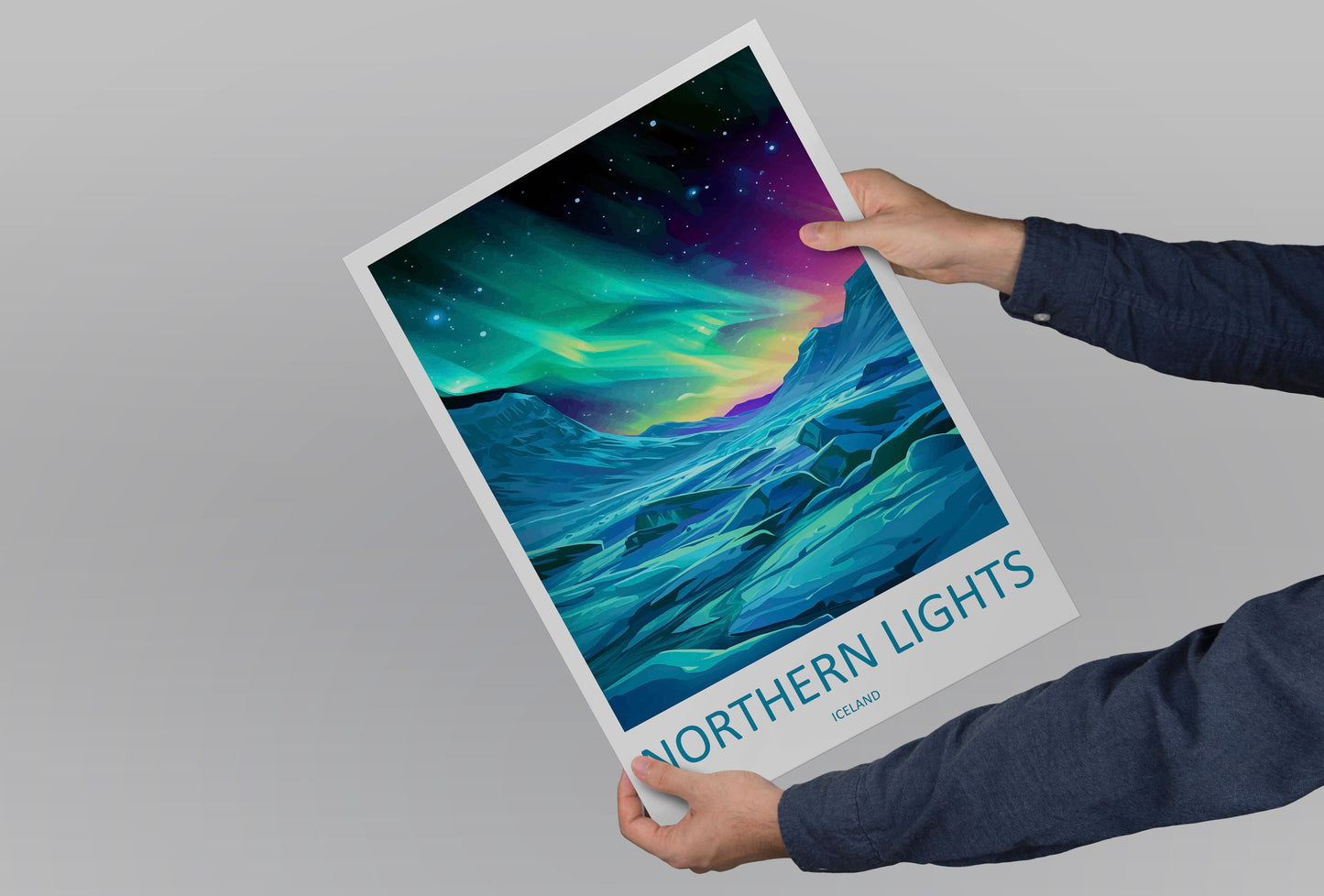 Northern Lights Travel Print Wall Art Aurora Borealis Wall Hanging Home Décor Aurora Borealis Gift Art Lovers Iceland Art Lover Gift Decor