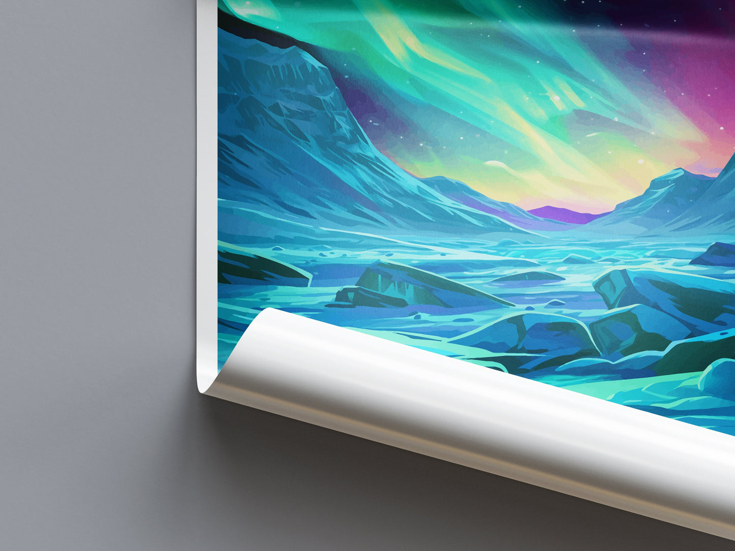Northern Lights Travel Print Wall Art Aurora Borealis Wall Hanging Home Décor Aurora Borealis Gift Art Lovers Iceland Art Lover Gift Decor