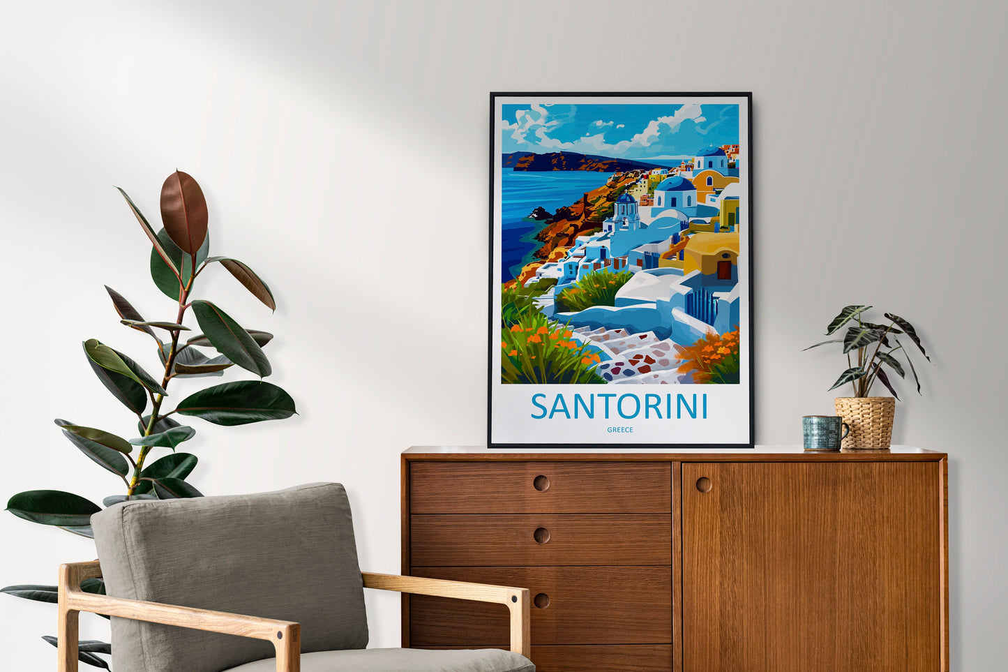Santorini Travel Print Wall Art Santorini Greece Wall Hanging Home Decoration Santorini Gift Art Lovers Wall Art Print Santorini Greek Print