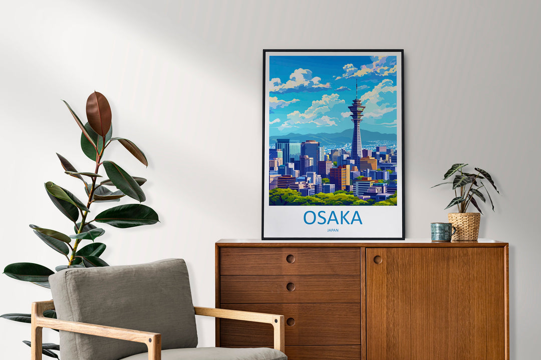 Osaka Travel Print Wall Art Osaka Wall Hanging Home Décor Osaka Gift Art Lovers Osaka Art Lover Gift Osaka Travel Gift Japan