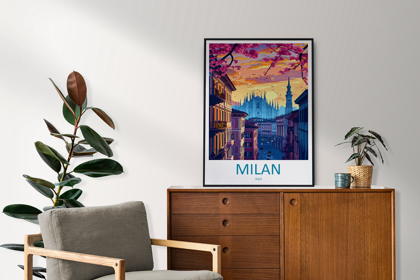Milan Travel Print Wall Art Milan Wall Hanging Home Décor Milan Gift Art Lovers Spain Art Lover Gift Milan Wall Décor Ibiza Spain Print