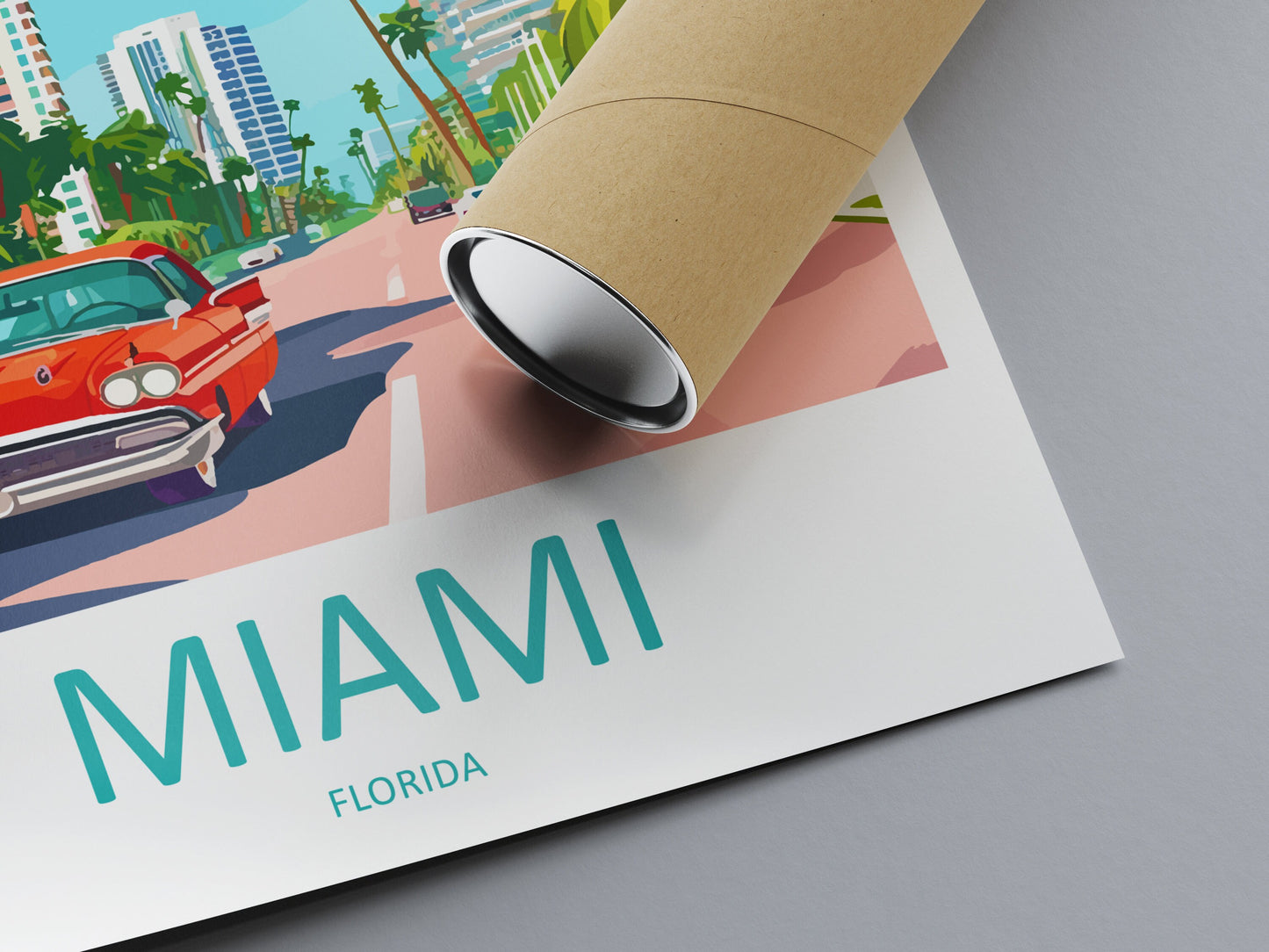 Miami Travel Print Wall Art Miami Wall Hanging Home Décor Miami Gift Art Lovers Florida Art Lover Gift Florida Print