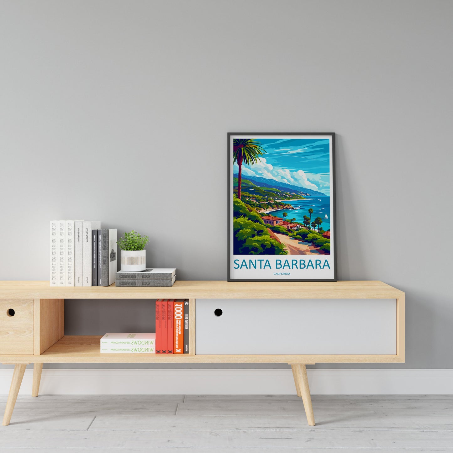 Santa Barbara Travel Print Wall Art Santa Barbara Wall Hanging Home Décor Santa Barbara Gift Art Lovers California Art Lover Gift