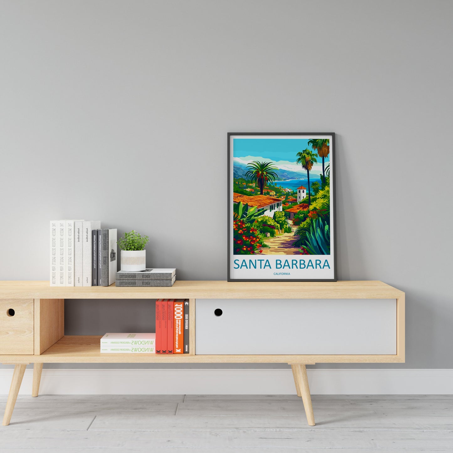 Santa Barbara Travel Print Wall Art Santa Barbara Wall Hanging Home Décor Santa Barbara Gift Art Lovers California Art Lover Gift