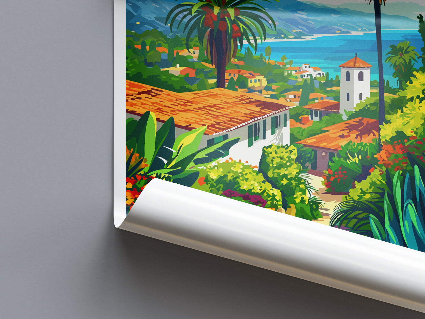 Santa Barbara Travel Print Wall Art Santa Barbara Wall Hanging Home Décor Santa Barbara Gift Art Lovers California Art Lover Gift