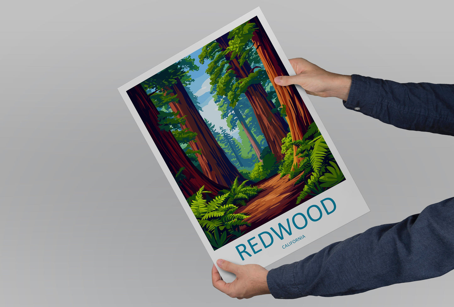 Redwood National Park Travel Print Wall Art Redwood Wall Hanging Home Décor Redwood Gift Art Lovers California Art Lover Gift