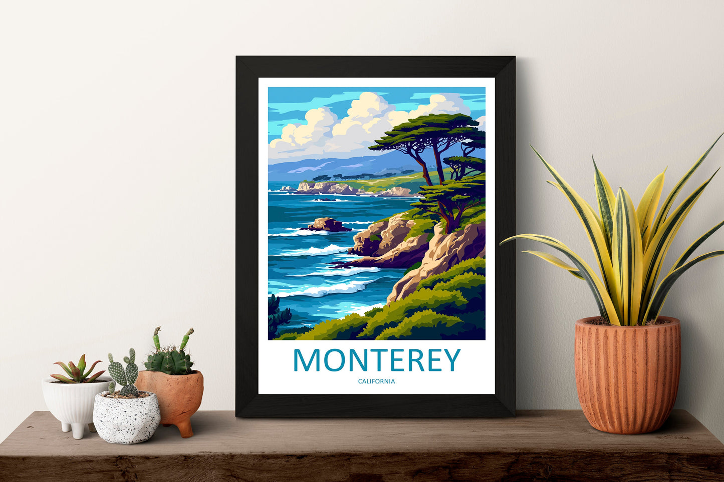 Monterey Bay Travel Print Wall Art Monterey Bay Wall Hanging Home Décor Monterey Bay Gift Art Lovers California Art Lover Gift Monterey Bay