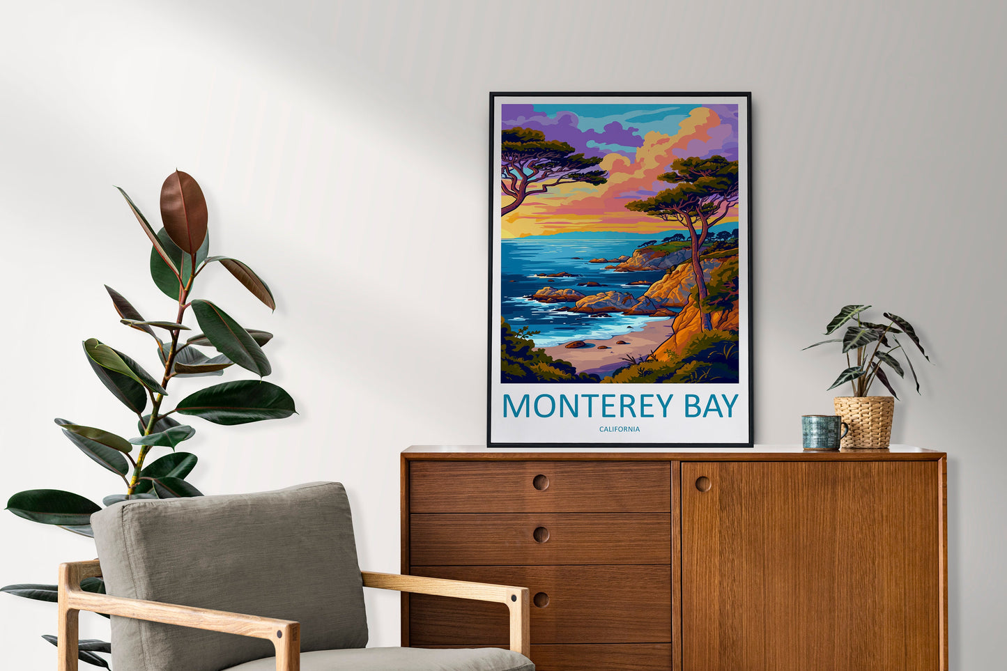 Monterey Bay Travel Print Wall Art Monterey Bay Wall Hanging Home Décor Monterey Bay Gift Art Lovers California Art Lover Gift Monterey Bay