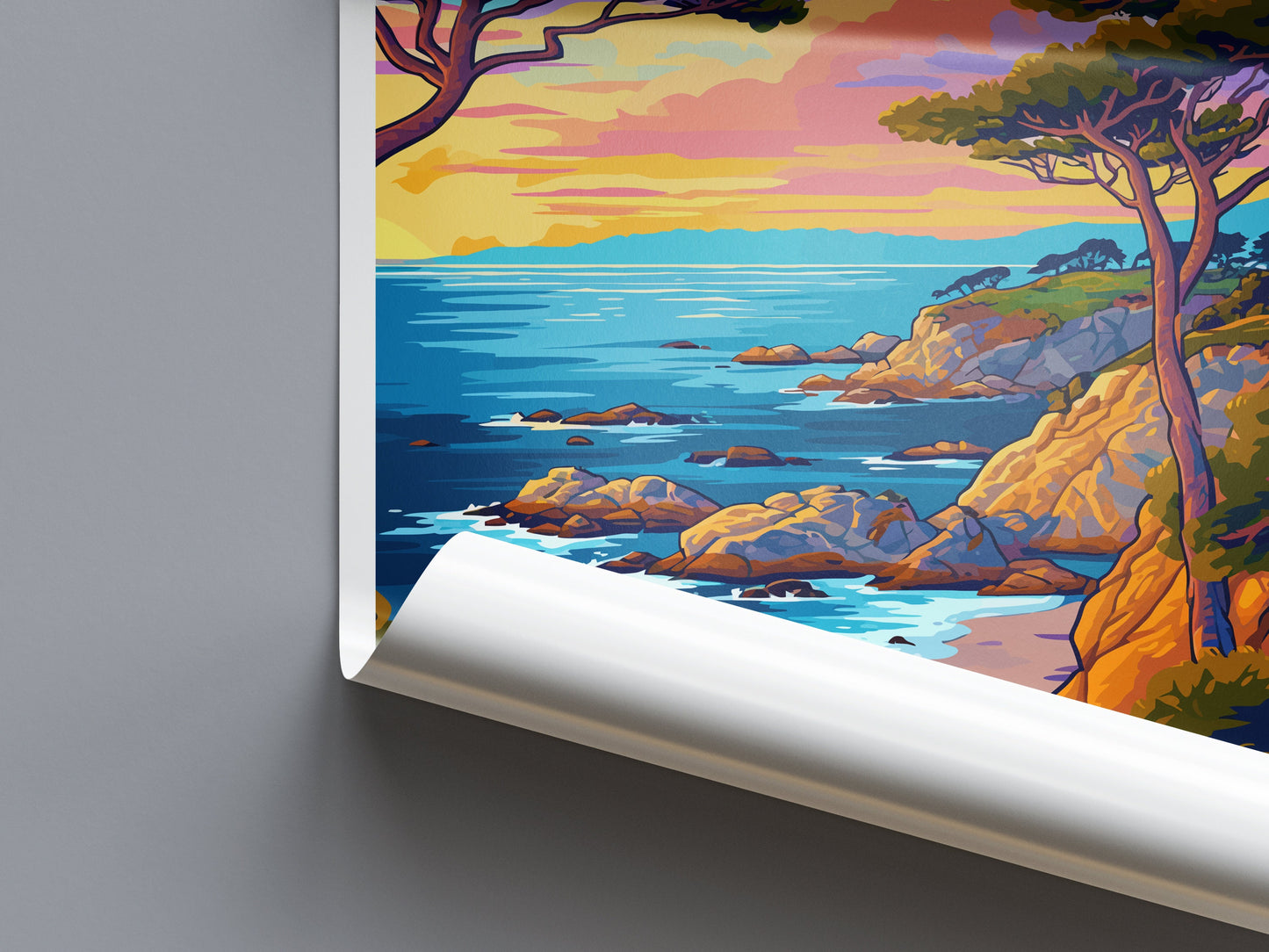 Monterey Bay Travel Print Wall Art Monterey Bay Wall Hanging Home Décor Monterey Bay Gift Art Lovers California Art Lover Gift Monterey Bay