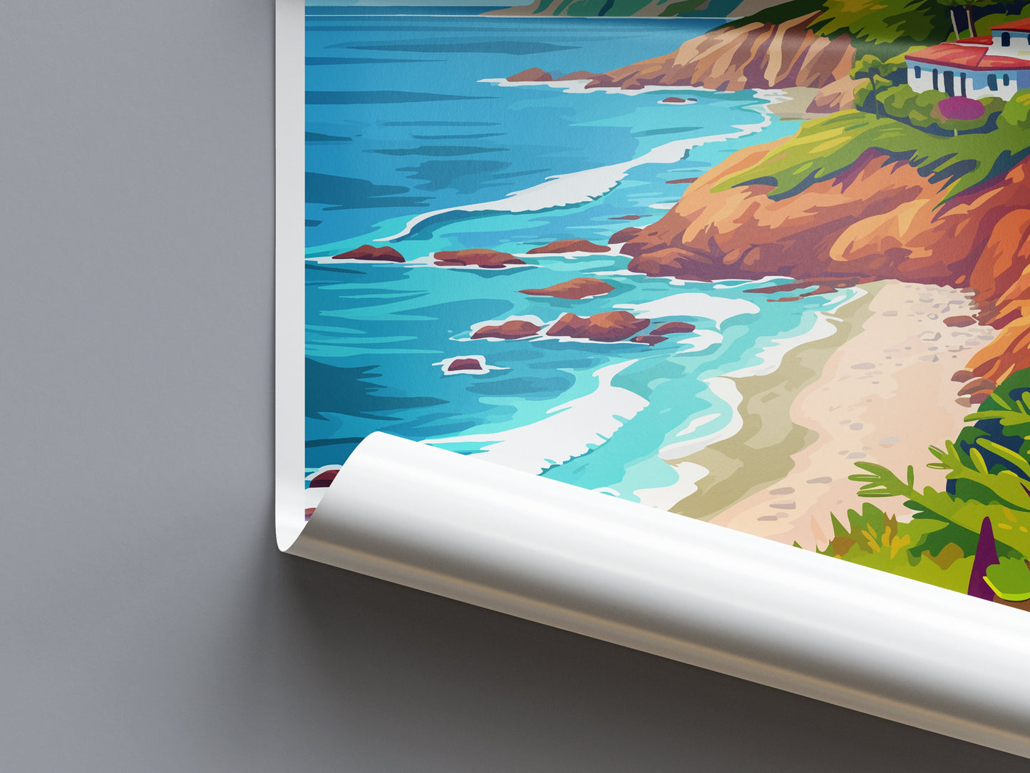Malibu Travel Print Wall Art Malibu Wall Hanging Home Décor Malibu Gift Art Lovers California Art Lover Gift Malibu Decor