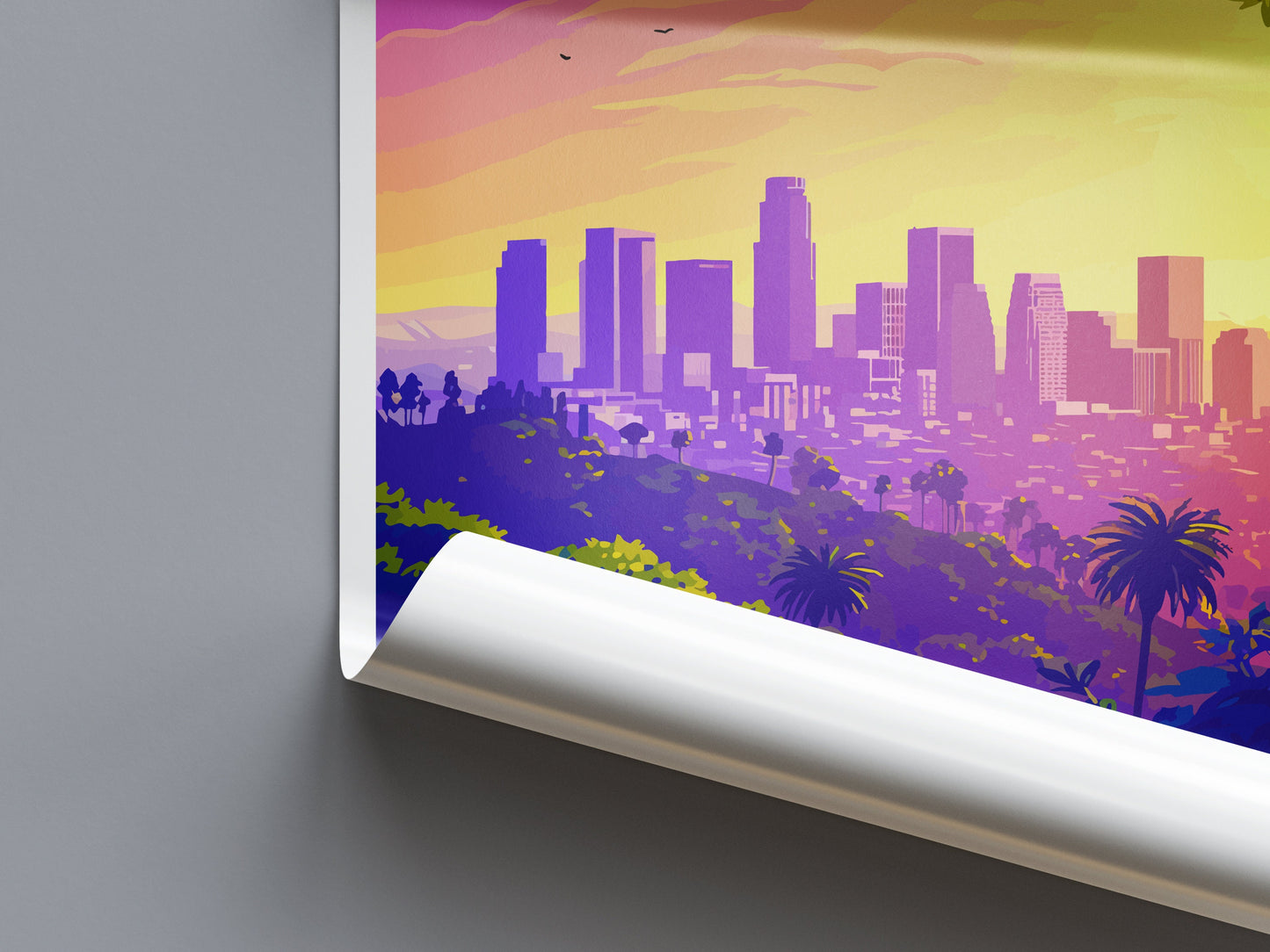 Los Angeles Travel Print Wall Art Los Angeles Wall Hanging Home Décor Los Angeles Gift Art Lovers California Art Lover Gift Los Angeles Deco