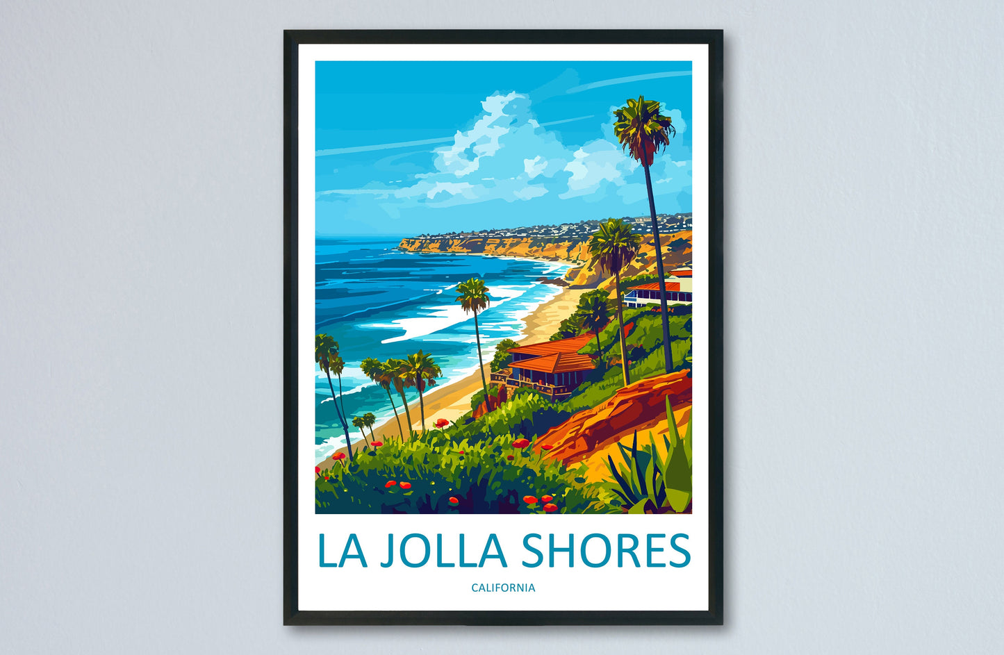 La Jolla Shore Travel Print Wall Art La Jolla Shore Wall Hanging Home Décor La Jolla Shore Gift Art Lovers California Art Lover Gift