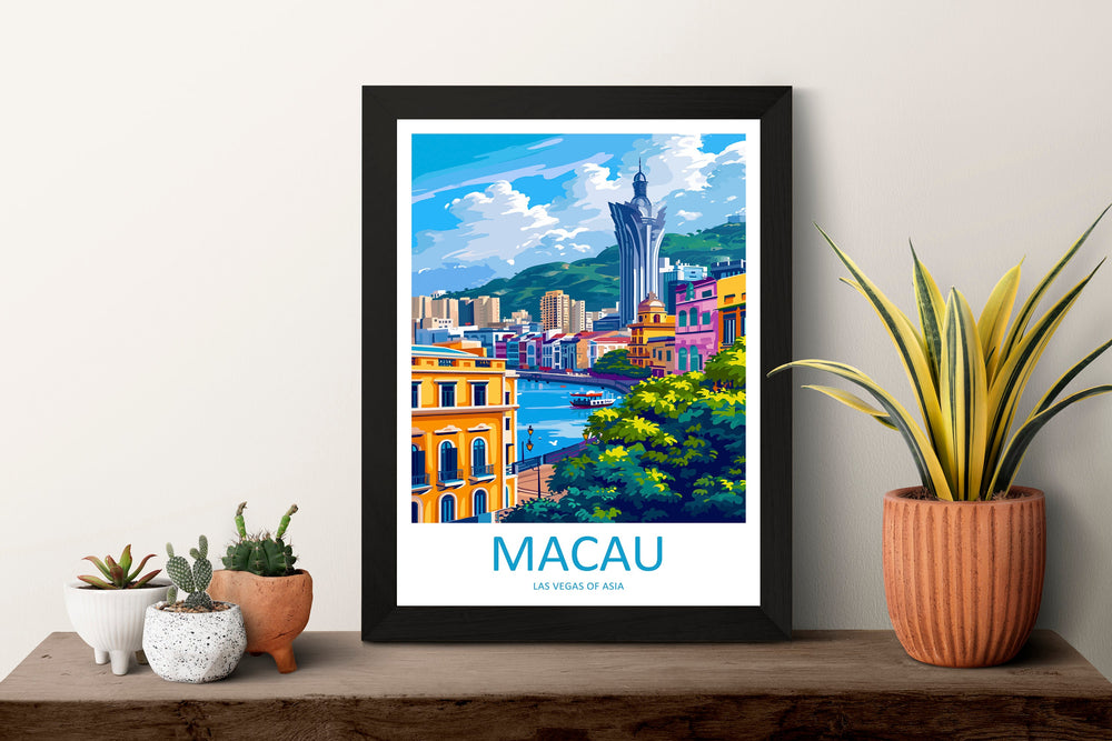 Macau Travel Print Wall Art Macau Wall Hanging Home Décor Gift Macau Art Lovers China Macau Art Gift Lover Print