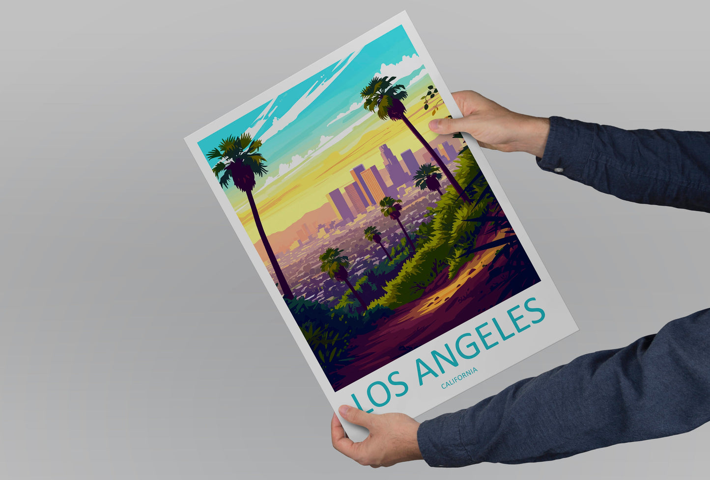 Los Angeles Travel Print Wall Art Los Angeles Wall Hanging Home Décor Los Angeles Gift Art Lovers California Art Lover Gift Los Angeles Deco