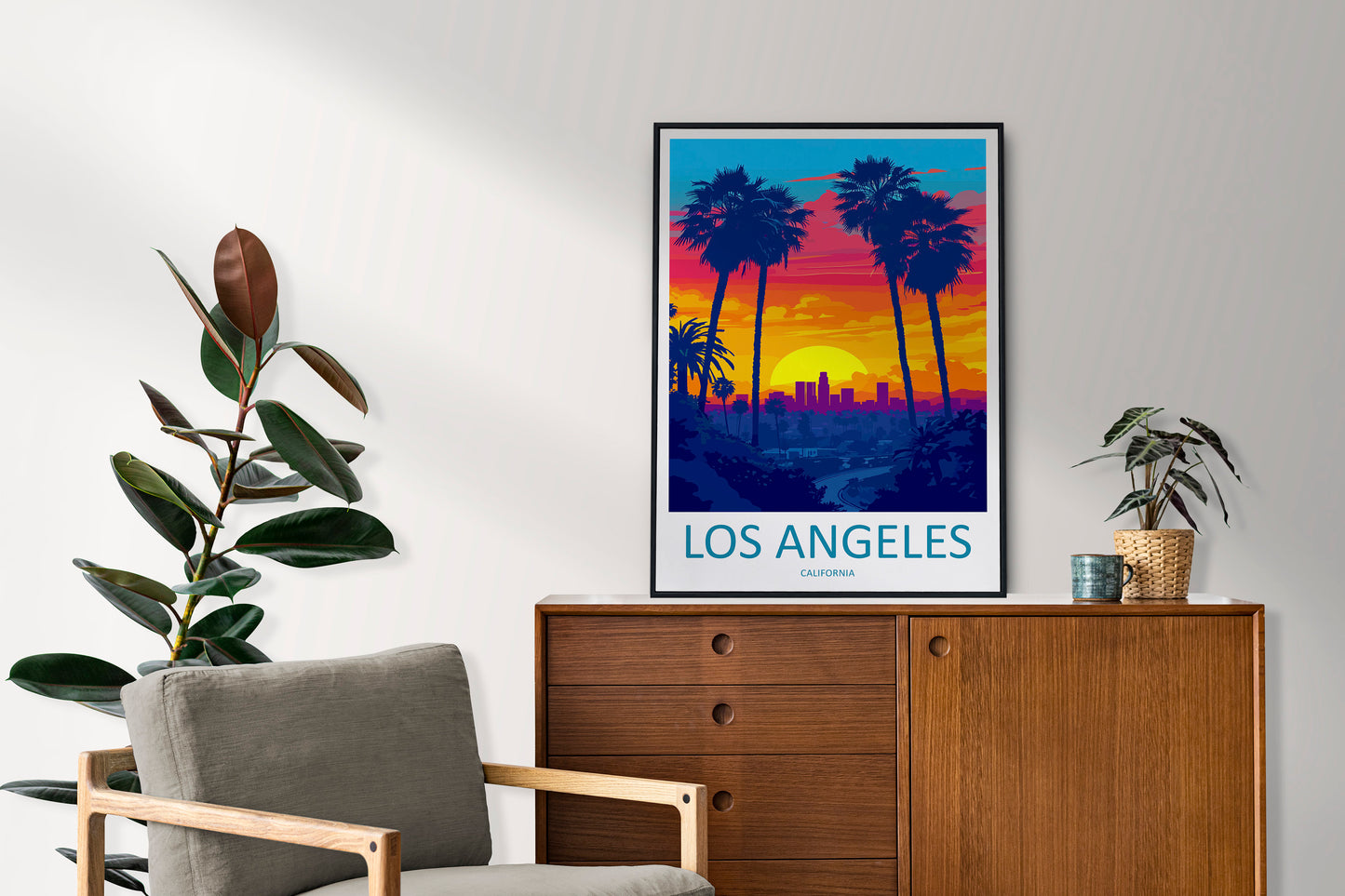 Los Angeles Travel Print Wall Art Los Angeles Wall Hanging Home Décor Los Angeles Gift Art Lovers California Art Lover Gift Los Angeles Deco