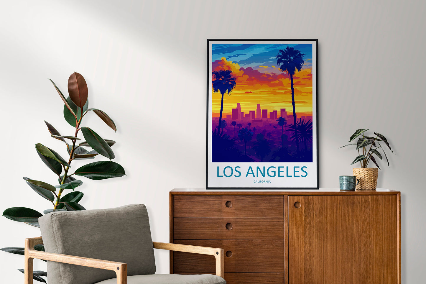 Los Angeles Travel Print Wall Art Los Angeles Wall Hanging Home Décor Los Angeles Gift Art Lovers California Art Lover Gift Los Angeles Deco