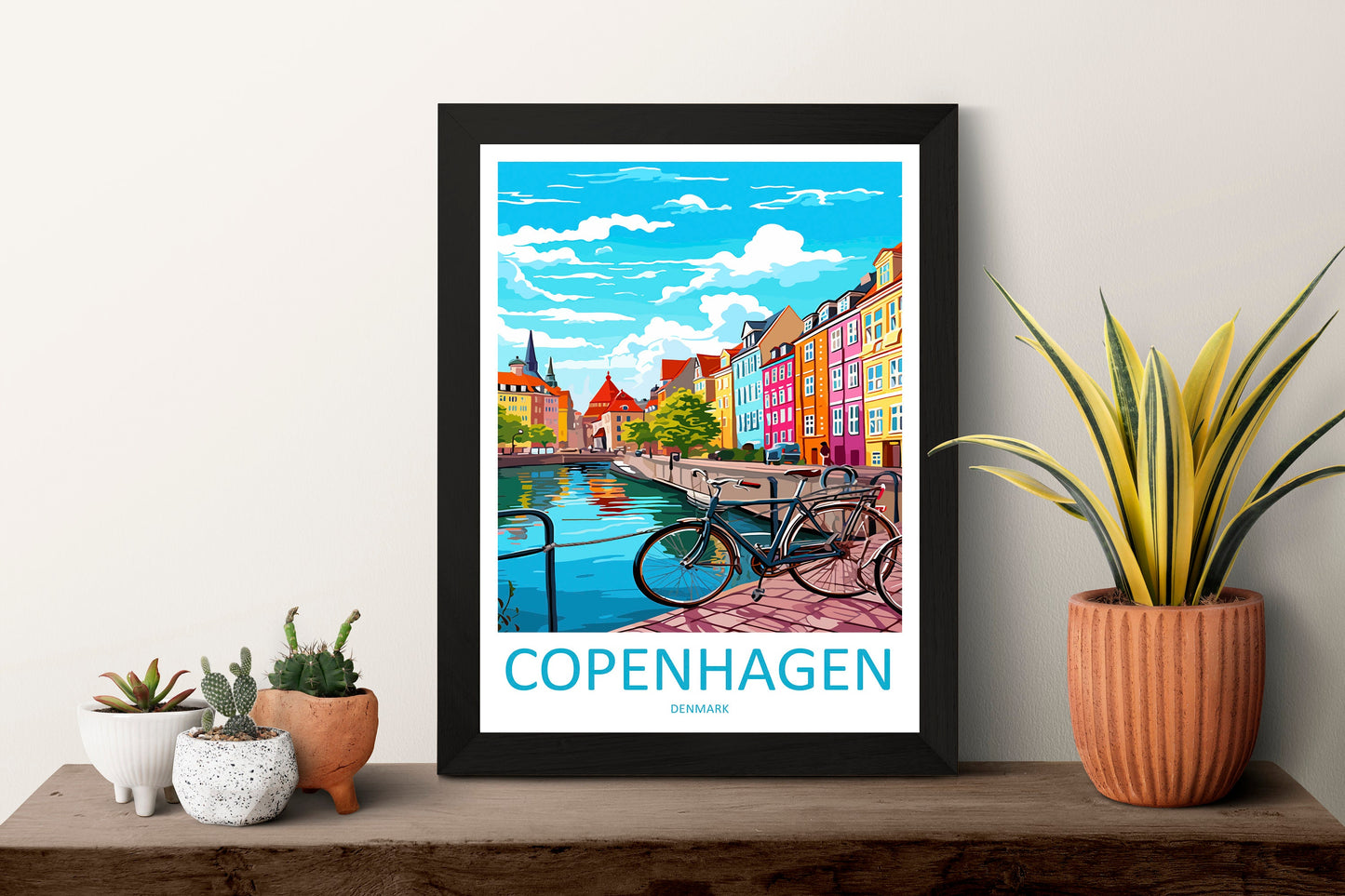 Copenhagen Travel Print Wall Art Copenhagen Wall Hanging Home Décor Copenhagen Gift Art Lovers Denmark Art Lover Gift Copenhagen Wall Décor