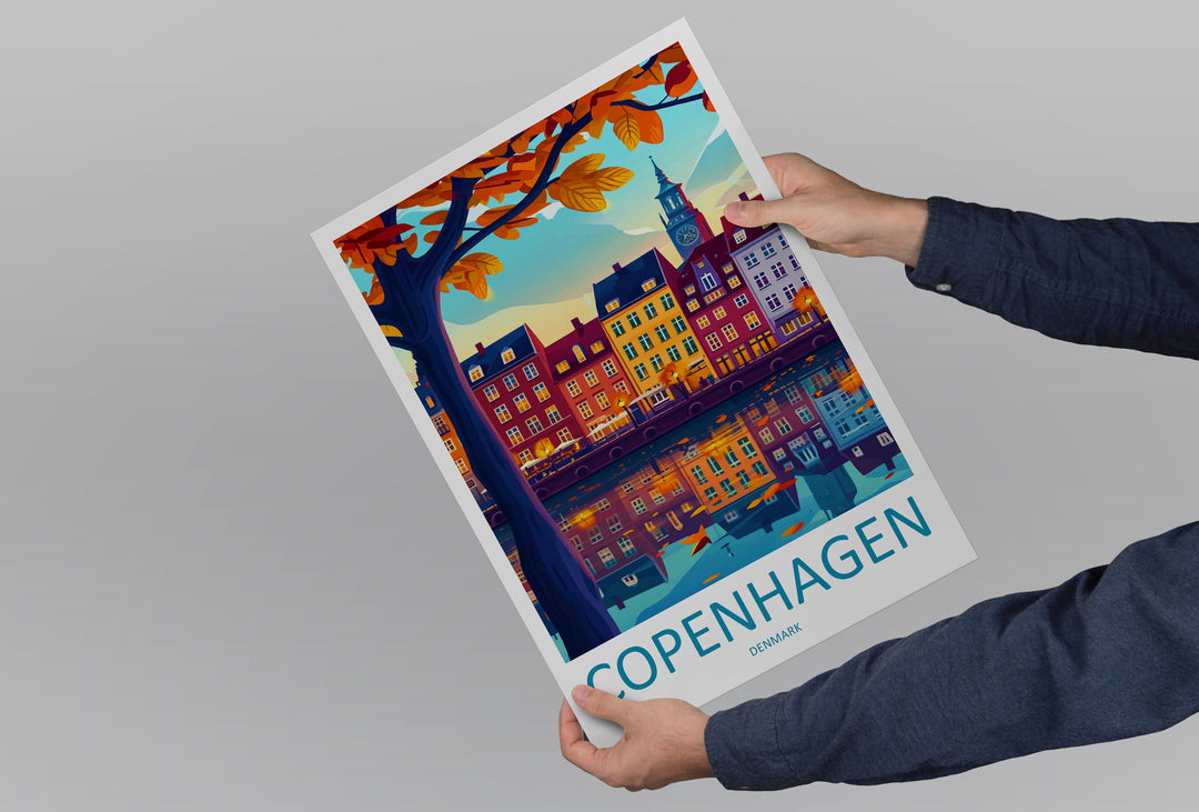 Copenhagen Travel Print Wall Art Copenhagen Wall Hanging Home Décor Copenhagen Gift Art Lovers Denmark Art Lover Gift Copenhagen Wall Décor