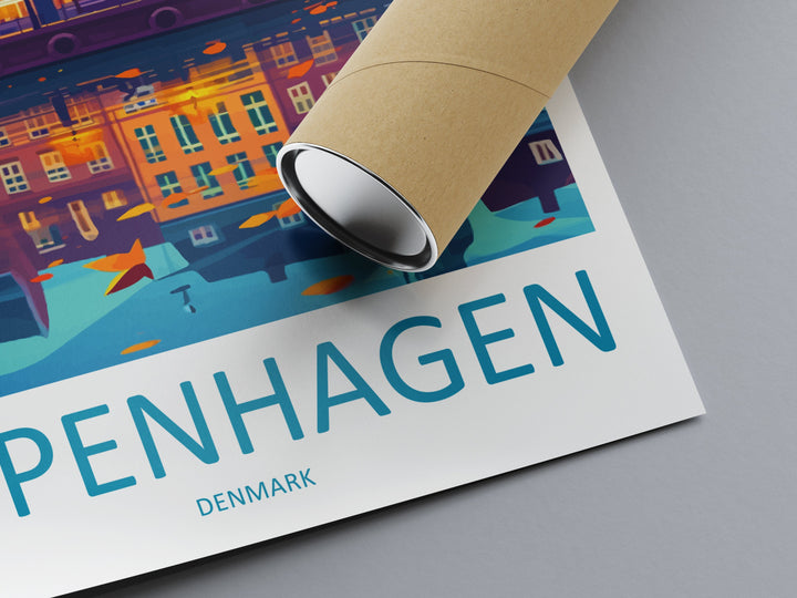 Copenhagen Travel Print Wall Art Copenhagen Wall Hanging Home Décor Copenhagen Gift Art Lovers Denmark Art Lover Gift Copenhagen Wall Décor
