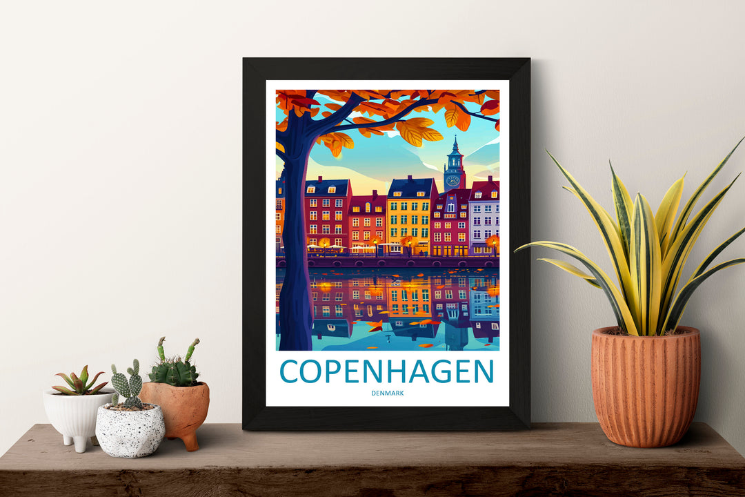 Copenhagen Travel Print Wall Art Copenhagen Wall Hanging Home Décor Copenhagen Gift Art Lovers Denmark Art Lover Gift Copenhagen Wall Décor