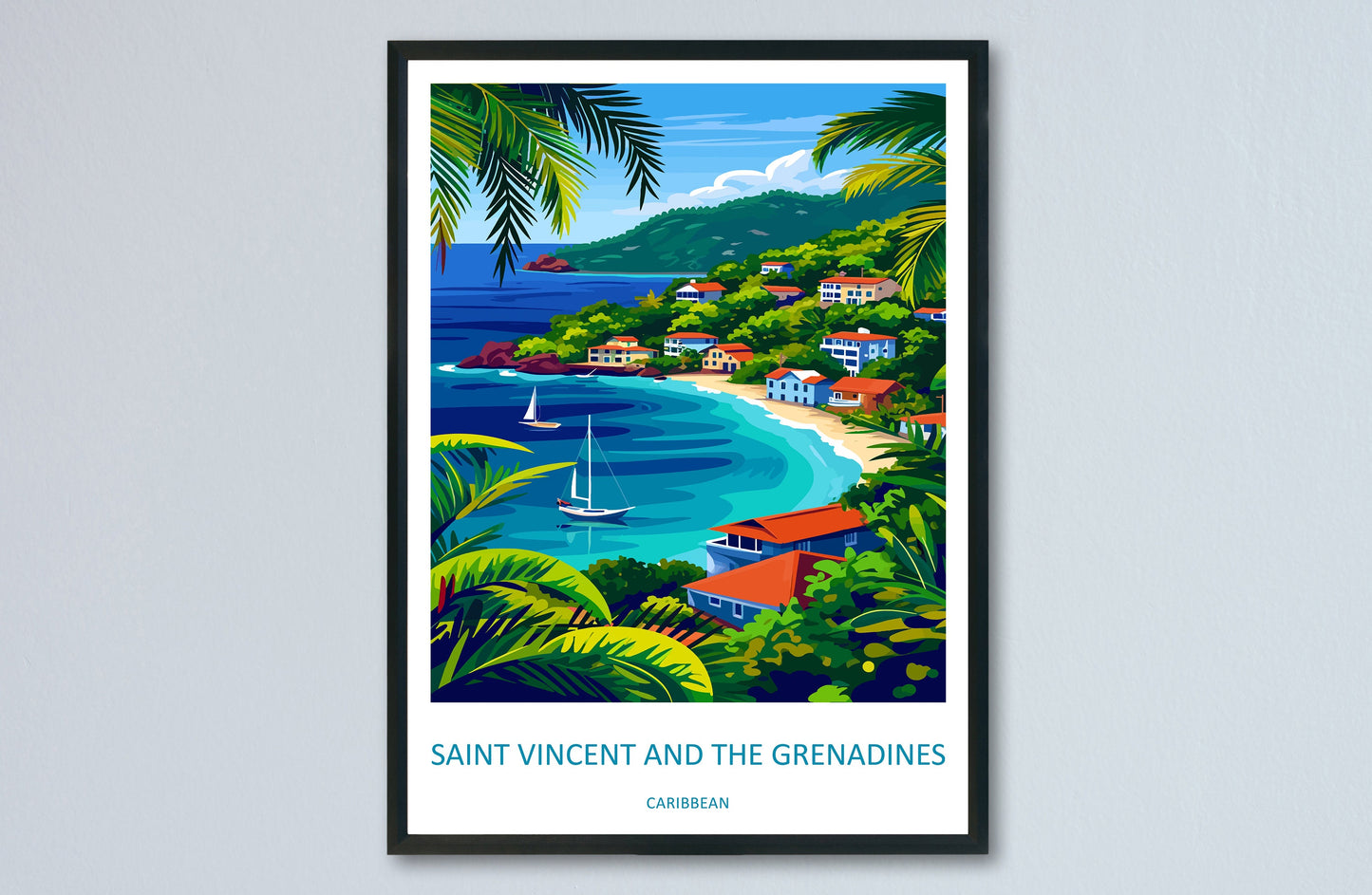 Saint Vincent & The Grenadines Travel Print Wall Art Saint Vincent Wall Hanging Home Décor Saint Vincent Gift Art Lovers Wall Art Caribbean