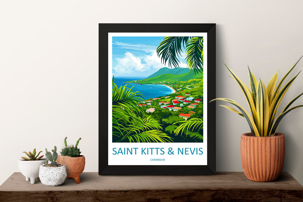 Saint Kitts And Nevis Travel Print Wall Art Saint Kitts And Nevis Wall Hanging Home Décor Saint Kitts And Nevis Gift Art Lovers Caribbean