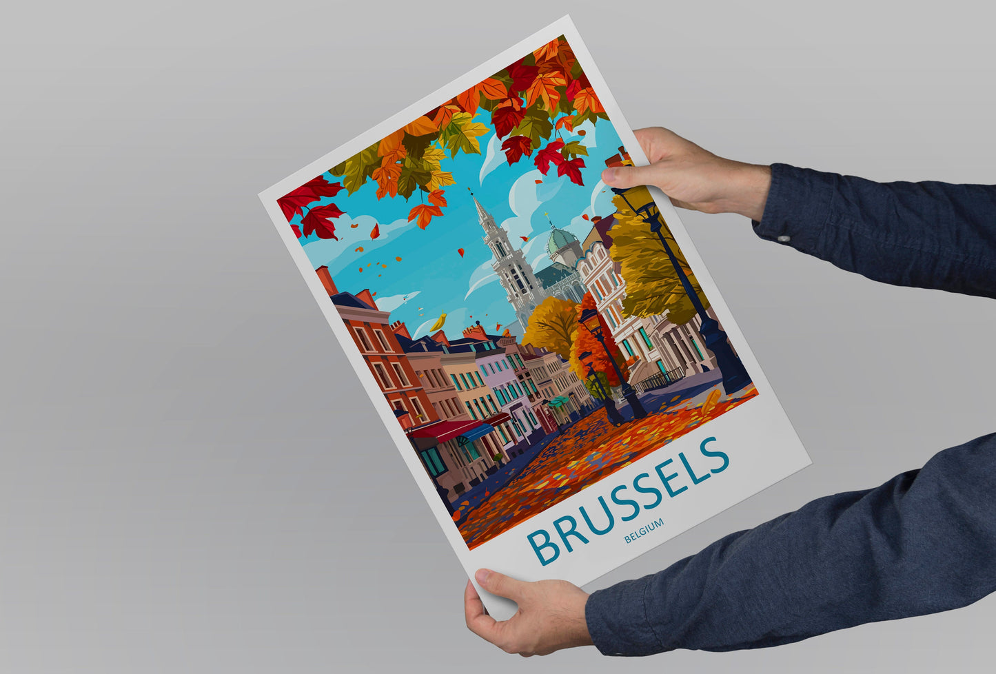 Brussels Travel Print Wall Art Brussels Wall Hanging Home Décor Brussels Gift Art Lovers Belgium Art Lover Gift Brussels Wall Décor