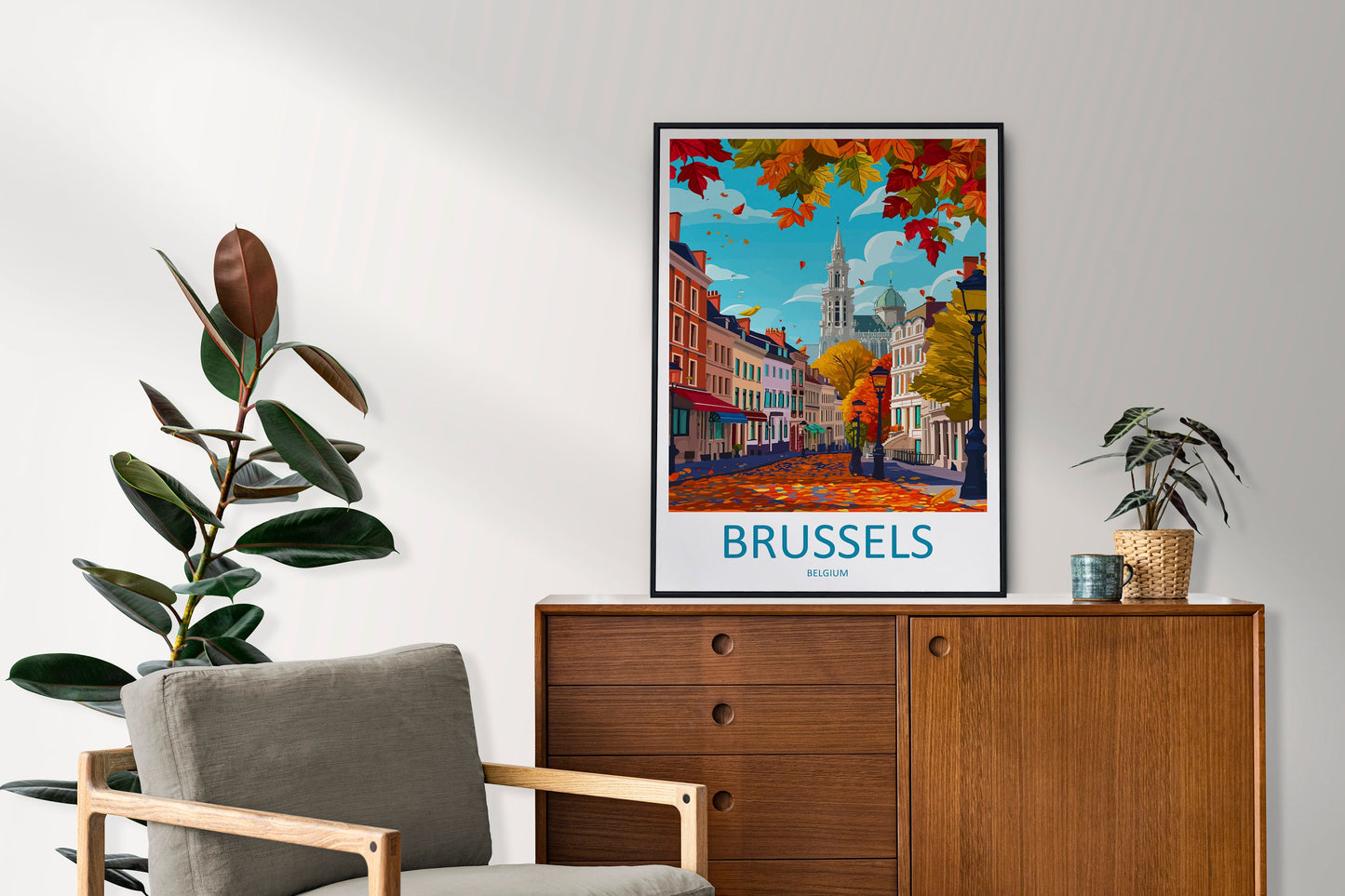 Brussels Travel Print Wall Art Brussels Wall Hanging Home Décor Brussels Gift Art Lovers Belgium Art Lover Gift Brussels Wall Décor