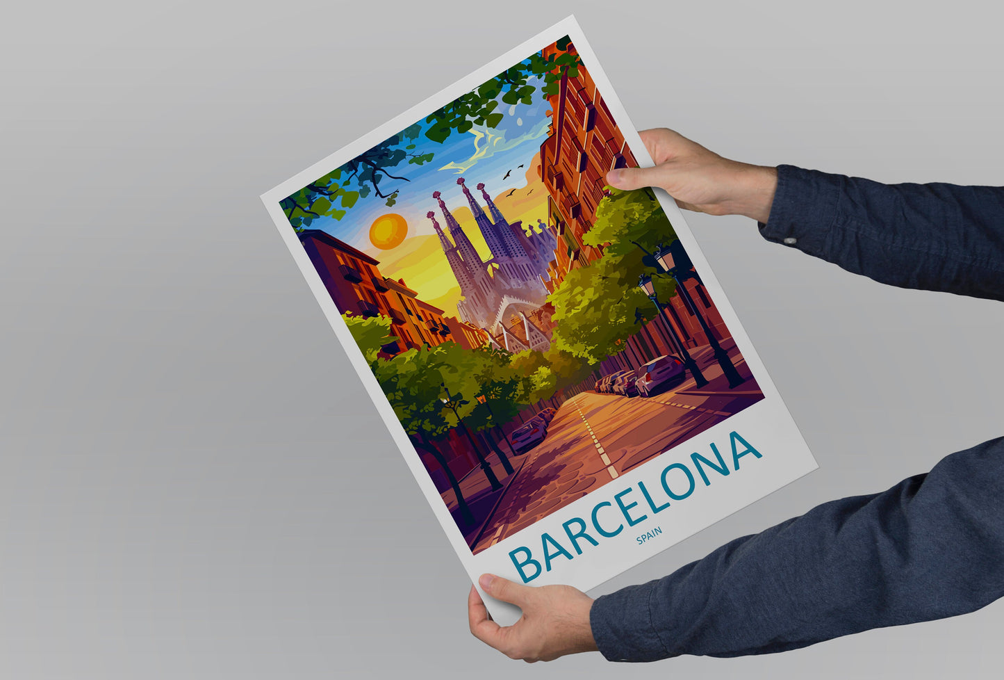 Barcelona Travel Print Wall Art Barcelona Wall Hanging Home Décor Barcelona Gift Art Lovers Spain Art Lover Gift Barcelona Print Spain Art